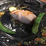 ダリアロッソ - カンパチのオープン焼 夏野菜のアグロドルチェ