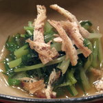 草喰 なかひがし - 2月【和え物】水菜の芥子酢味噌和え