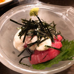 金町製麺 - キハダマグロの山かけ　390円