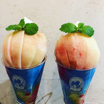 フルーツ＆ソフトクリーム チロル - 川中島白桃となつっこソルベパフェ￥１２００