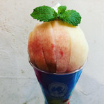 フルーツ＆ソフトクリーム チロル - 川中島白桃となつっこソルベパフェ￥１２００