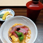 木山 - ローストビーフの玉子とじ丼