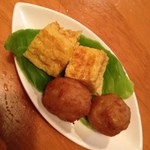 焼肉鍋 みやび - お通しの卵焼きとつくね