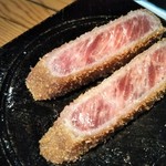 牛かつ なかい - 鉄板で軽く焼きます！