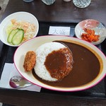 カレーハウスあんず - カレーセット 大盛り（450円）2019年9月