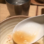 銀座 篝 - バターご飯にスープを投入