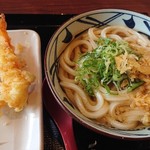 丸亀製麺 - かけうどん 並・えび.いか天ぷら