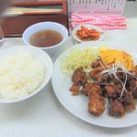 中華料理 ひろや - 「とりから（ピリ辛しょうゆ味）定食」（700円込）（2019年8月）