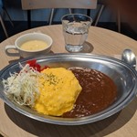 Caffice - [料理] 金沢オムカレー セット全景♪Ｗ