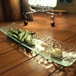 ぼちぼちいこか - スナップえんどう焼 500yen