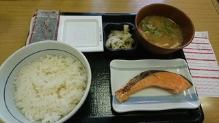 なか卯 - 鮭定食＆別納豆（2019/7/26）
