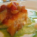 水越 - 白身魚のソテー　ラタトゥ―ユ添え