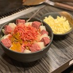 月島もんじゃ わらしべ - コンビーフカレーもちチーズ