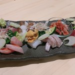 酒肴結 さかぐち - お造りの盛り合わせ (6月訪問の時)