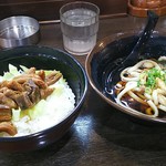 かすうどん みや家 - ミニかすうどんセット800円 昔なつかしホルモン丼 