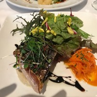 ビストロ ラ ポーレ - 長崎県産アオ鯵のポアレ夏野菜のカポターナと共に
                    アジの焼き加減が絶妙でしたよ