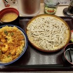 天丼てんや - かき揚げ天丼・そばセット。