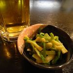 多助割烹 - 生ビールとお通し（ネギぬた）