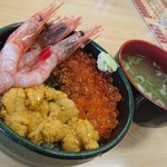 Kuishimbouhakodate - お好み三色丼(うに、えび、イクラ)