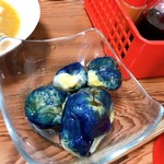 焼肉みよし - 米沢名産　薄皮丸なす漬　カタチも色もブサイクだけど美味しいのよ　これが(ﾟ∀ﾟ)ｱﾋｬ