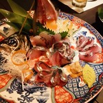 個室と地鶏和食 なか匠 - 刺身 本日のお造り アジのお造り