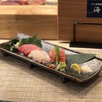 くずし寿司割烹 海月 - 海月おまかせ３種盛り(金目鯛、ヒラメ、伊勢まぐろ中とろ)