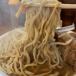 男気らーめんアカギ - 【2019.8.23】加水低めのワシワシ中太麺。