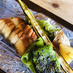 徳山鮓 - 滋賀のお野菜の炭火焼きと、鰻の燻製( ^ω^ )