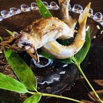 徳山鮓 - 怖い顔の鮎の塩焼き。甘い！