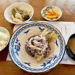 和庵 - この日の定食1000円 ムツの唐揚げ甘酢掛け