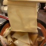 味処ふる川 - 【2019.8.23】一反もめんのようなひもかわうどん。