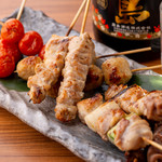 Assortment of 10 Yakitori (grilled chicken skewers) pieces