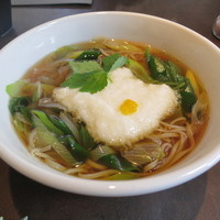 かぶらや - そばランチ　(温)ねぎとろろ