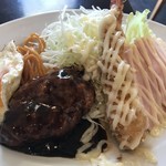 Youshoku No Maruya - 海老フライ、ハンバーグ、目玉焼きの王道洋食（２０１９．９．４）