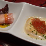 豚しゃぶ 金豚 - 前菜2種