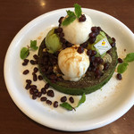 カフェ アクイーユ - 抹茶黒みつパンケーキ