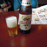 そば香房 佐吉 - 一番搾り中瓶598円(税別)