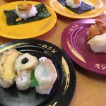 スシロー - 鮑、雲丹、貝の食べ比べ 2019.08