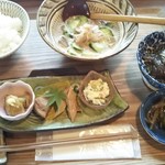 山菜 日和・お茶々 - 鮎の冷や汁セット