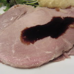 レンゲ - 岩手のヤーコン豚のハム マッシュポテトと バルサミコソースで3