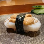 天寿し - タイラガイとウニ