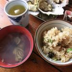 世古牡蠣店 - 吸い物、牡蠣ご飯