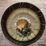 丸新 - 煮鮑に鮑の肝と海胆のﾘｿﾞｯﾄ