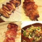 鳥しき - 【2012.2.6】エリンギ、波（首の皮）、つくね、厚揚げ