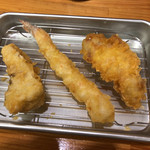 天ぷら 天善 - 白身魚・エビ・鶏