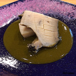 小判寿司 - 塩蒸し鮑を肝だれ