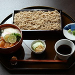 Red sea bream with sesame sauce Rikyu bowl and 100 percent soba set