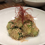 創作麺工房 鳴龍 - 「ごまきゅうり（梅ソース）」300円