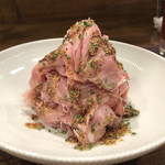 創作麺工房 鳴龍 - 「うす切りチャーシュー（マスタードソース）」400円