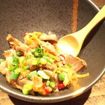 待庵 - 砂肝の醤油和え   580円